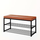 Sapateira Banco Estofado Assento Organizador Prateleiras Cara