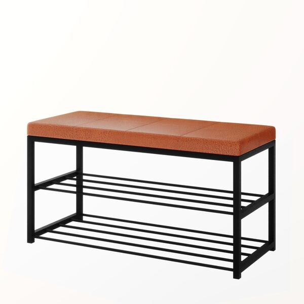 Sapateira Banco Estofado Assento Organizador Prateleiras Cara