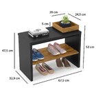 Sapateira Banco Hall 120kg - Mdp Com Nicho E Prateleira Ripada