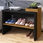 Sapateira Banco Hall 120kg - Mdp Com Nicho E Prateleira Ripada