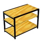 Sapateira Banco Industrial Madeira Natural 3 Prateleiras