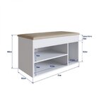 Sapateira Baú Com Tampo Estofado  Branco