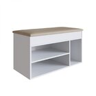 Sapateira Baú Com Tampo Estofado  Branco