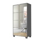 Sapateira C/ Espelho P/ 24 Pares Pequim Cinza - Rede Móveis