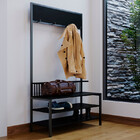 Sapateira Cabideiro Moderna Estilo Industrial Gamma 80x30x160