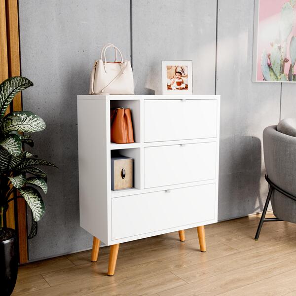 Sapateira Classic Com 2 Portas 1 Gaveta 2 Nichos E Pés Palito