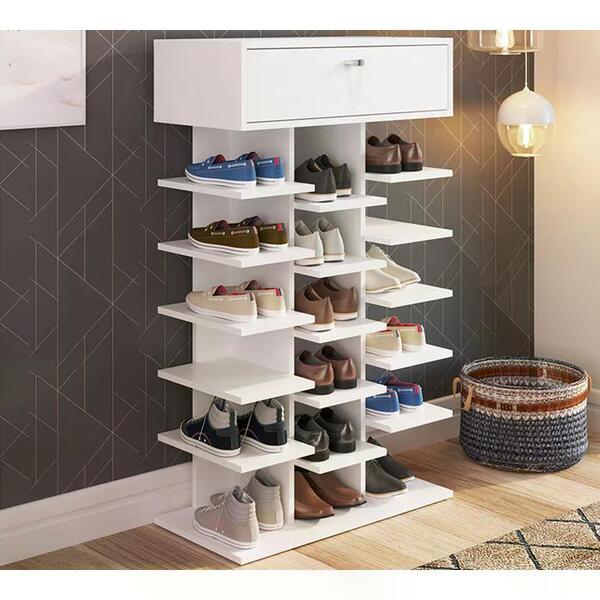 Sapateira Com 01 Gaveta E 15 Prateleiras Sp020 Completa Moveis