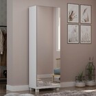 Sapateira Com 1 Porta Espelho E Com Pés Agata Branco Acetinad