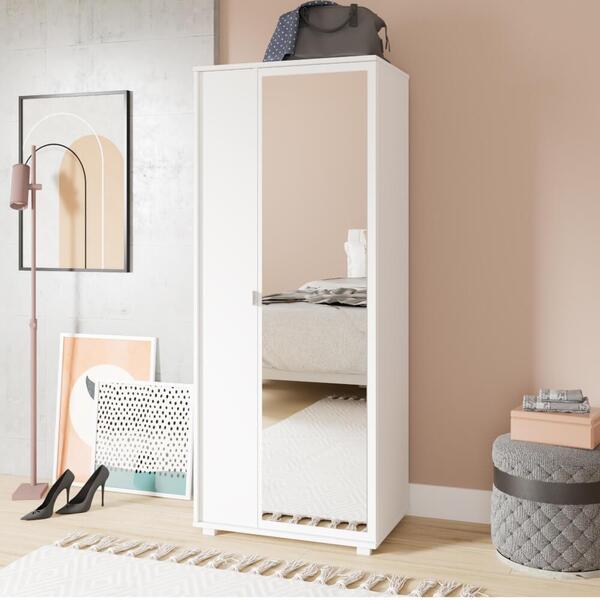 Sapateira Com 2 Portas E Espelho - Branco