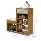 Sapateira Com Assento E Gaveta Hall - Cumarú/off White - Patr