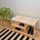 Sapateira Com Banco Alpínia Em Madeira Natural