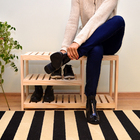 Sapateira Com Banco Alpínia Em Madeira Natural