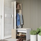 Sapateira Com Cabideiro Espelhado Branco Tx/aveiro - Móveis B