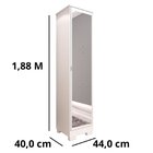 Sapateira Com Espelho 1 Porta 5 Prateleiras Lia Espresso Móve