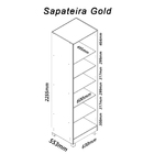 Sapateira Com Espelho 1 Porta Gold Branca - Gelius