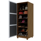 Sapateira Com Espelho 1 Porta Gold Nogueira - Gelius