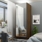 Sapateira Com Espelho 1 Porta Gold Nogueira - Gelius