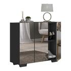 Sapateira Com Espelho 3 Portas Nina Multimóveis Mp6023 Preta