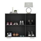 Sapateira Com Espelho 3 Portas Nina Multimóveis Mp6023 Preta/