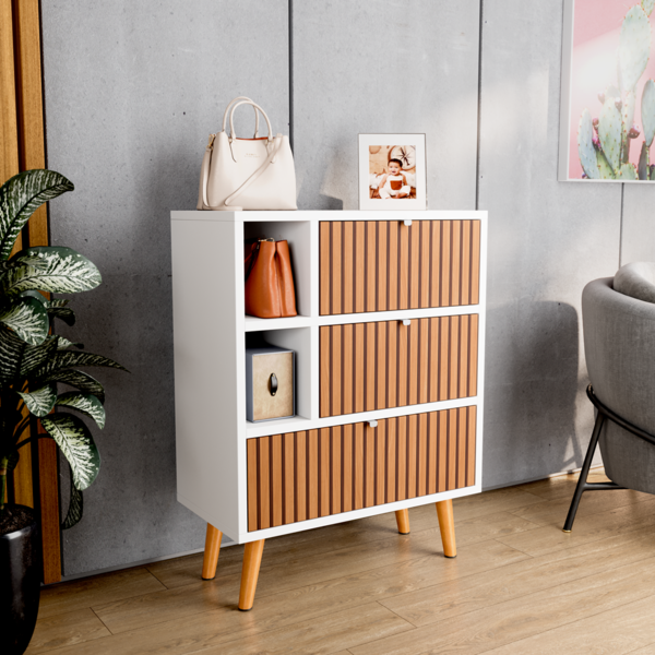 Sapateira Com Gaveta E Nichos Classic - Jm3 Móveis Branco/rip