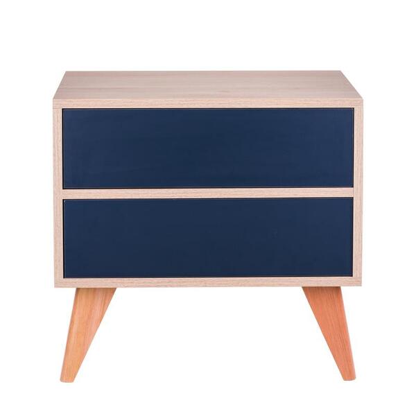 Sapateira Com Portas Vicenza Carvalho E Azul Marinho 60 X 40cm