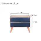 Sapateira Com Portas Vicenza Carvalho E Azul Marinho 72 X 40cm