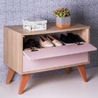 Sapateira Com Portas Vicenza Carvalho E Rosa Claro 60 X 40cm