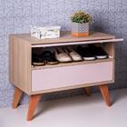 Sapateira Com Portas Vicenza Carvalho E Rosa Claro 72 X 40cm