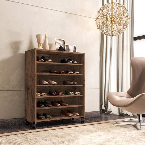 Sapateira Com Rodizio Panama Castani Casa Mobilia