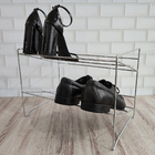 Sapateira Cromada Portátil 4 Pares Sapatos Closet Forma Inox