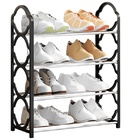 Sapateira De 4 Andares Preta Rack Organizadora Para Sapatos S