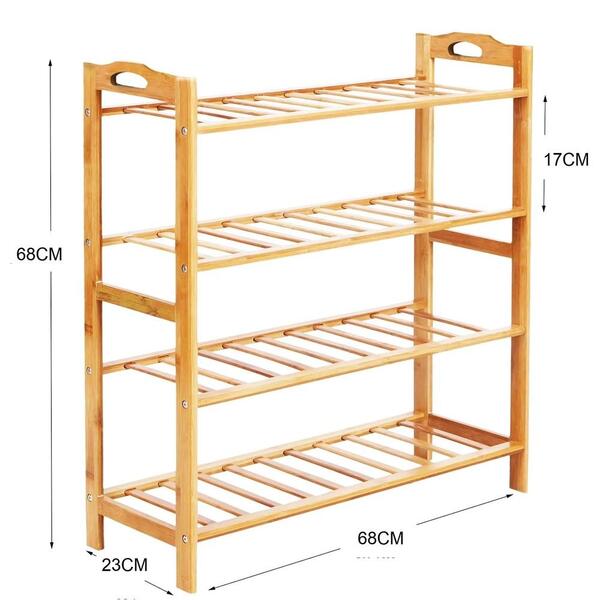 Sapateira De Bambu 24 Sapatos Com 4 Prateleiras 12 Pares Orga