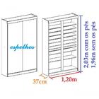 Sapateira De Espelhos Luz Led Magia Móveis Diamante Branco