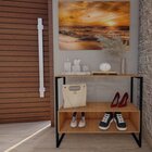 Sapateira De Madeira E Ferro Estilo Industrial - Tendenci - A