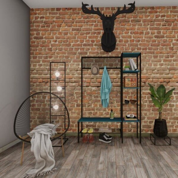 Sapateira De Madeira E Ferro Estilo Industrial - Tendenci - A