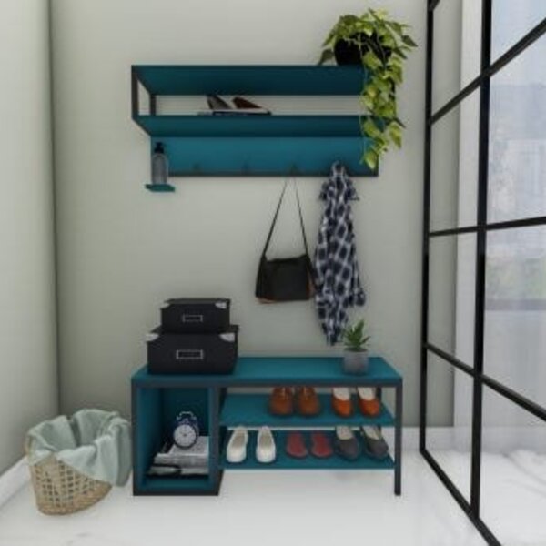 Sapateira De Madeira E Ferro Estilo Industrial - Tendenci - C