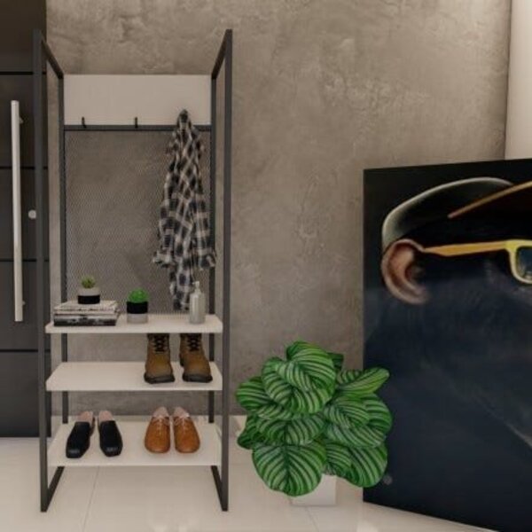 Sapateira De Madeira E Ferro Estilo Industrial - Tendenci - C