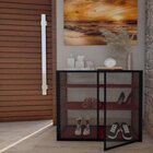 Sapateira De Madeira E Ferro Estilo Industrial - Tendenci - G