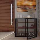 Sapateira De Madeira E Ferro Estilo Industrial - Tendenci - G