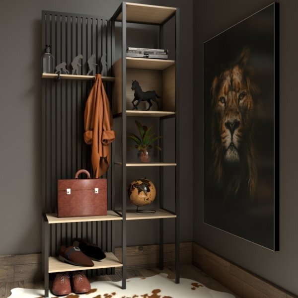 Sapateira De Madeira E Ferro Estilo Industrial - Tendenci - O