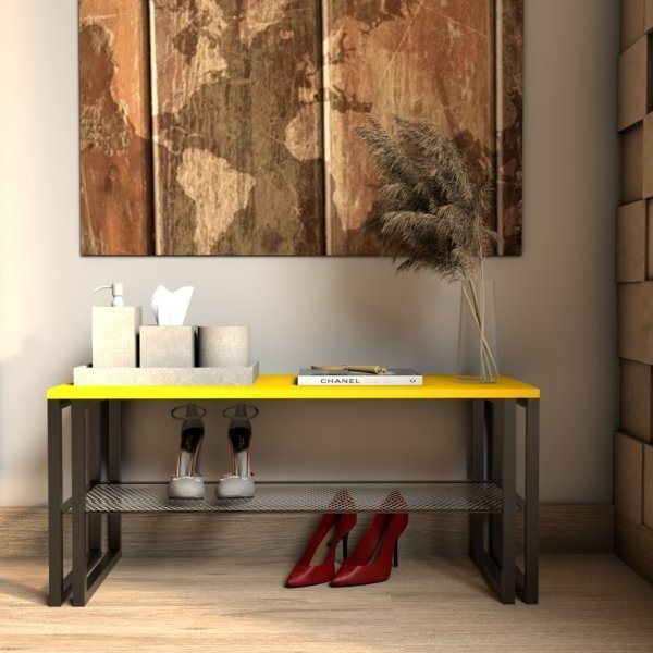 Sapateira De Madeira E Ferro - Tendenci - Alpha - Amarelo Gem