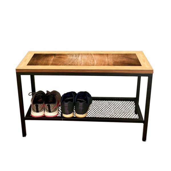 Sapateira De Porta Em Ferro Com Assento Em Mdf Madeira Borda