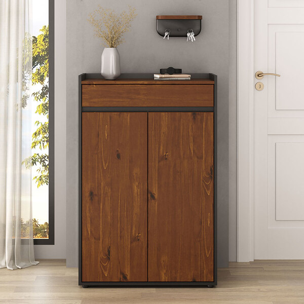 Sapateira De Porta Grande Hall De Entrada Madeira Multiuso Pr