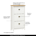 Sapateira Decorativa Alina Madeira 3 Gavetas Branco/carvalho