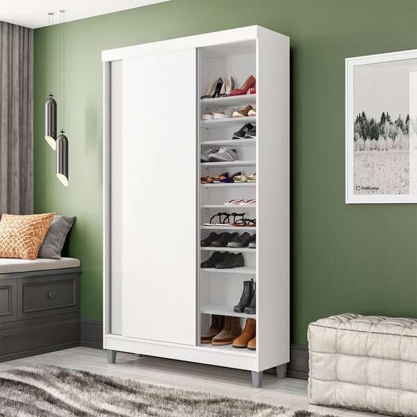 Sapateira Diamante 2 Portas De Correr E 20 Prateleiras Com Di