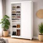 Sapateira Diamante 2 Portas De Correr E 20 Prateleiras Com Di