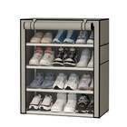 Sapateira Dobrável Com 4 Prateleiras Cor Cinza