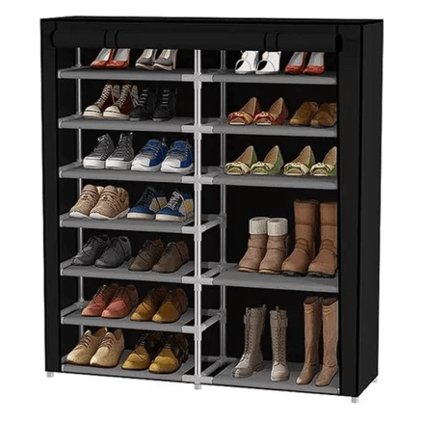 Sapateira Dupla Dobrável Cor Preto