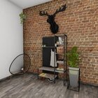 Sapateira E Cabideiro De Madeira E Ferro - Tendenci - Delta -