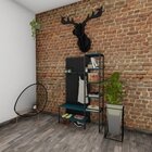 Sapateira E Cabideiro De Madeira E Ferro - Tendenci - Delta -